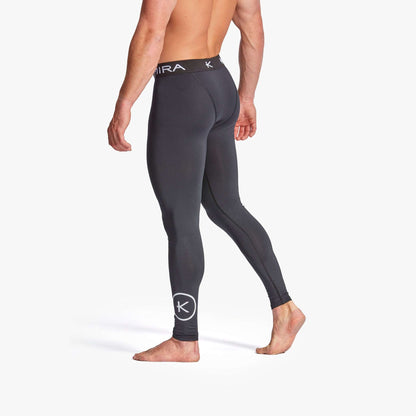 Kymira Infrared Leggings for Men -  Kymira Leggings for men with KYnergy tech reduce pain, prevent injury, and optimize body temperature. Features: compression fit, seamless gusset, elastic waistband, breathable fabric.
