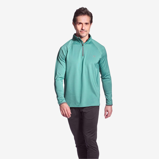 Kymira Flow Collection - Quarter Mid Zip for Men -  Elevate your active performance with the Kymira Men's Mid-Zip. Infrared technology enhances blood flow, oxygen delivery, and recovery. Ideal for layering. Durable and comfortable.