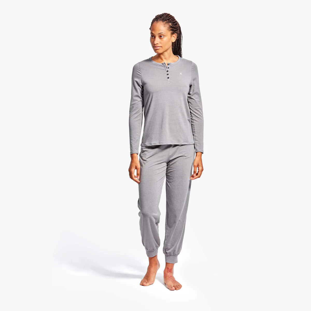 Kymira Infrared Sleepwear Top for Women -  The Infrared Sleepwear Henley Long Sleeve Top helps you to build and recharge overnight. Key Features: Soft Jersey Fabric Gentle on Skin Crew neckline Drop shoulder for added comfort Breathable fabric Best Use: For optimum results, we recommend wearing the Sleepwear overnight to enhance your sleep quality.